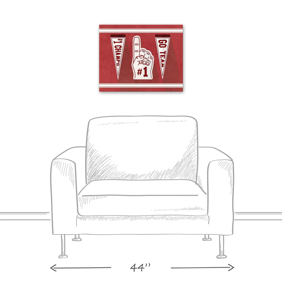Creative Products Number One Fan 16x20 Canvas Wall Art