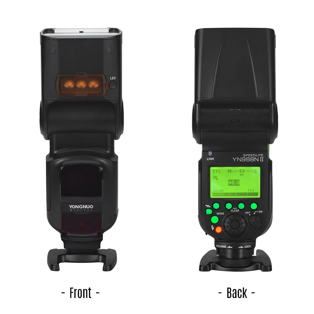 YONGNUO YN968N II Wireless TTL Speedlite Flash with Built-in 5600K LED Light - 1/8000s HSS for Nikon DSLR Cameras, Suitable with YN622N YN560 Wireless System