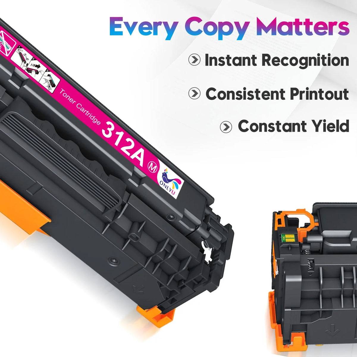 312X Toner Cartridges 312A Toner Replacement for HP 312X 312A CF380A CF380X CF381A CF382A CF383A Matching with HP Laserjet Pro 400 Color M451dw M451dn M451nw MFP M475dw M475dn M375nw Printer, 5-Pack