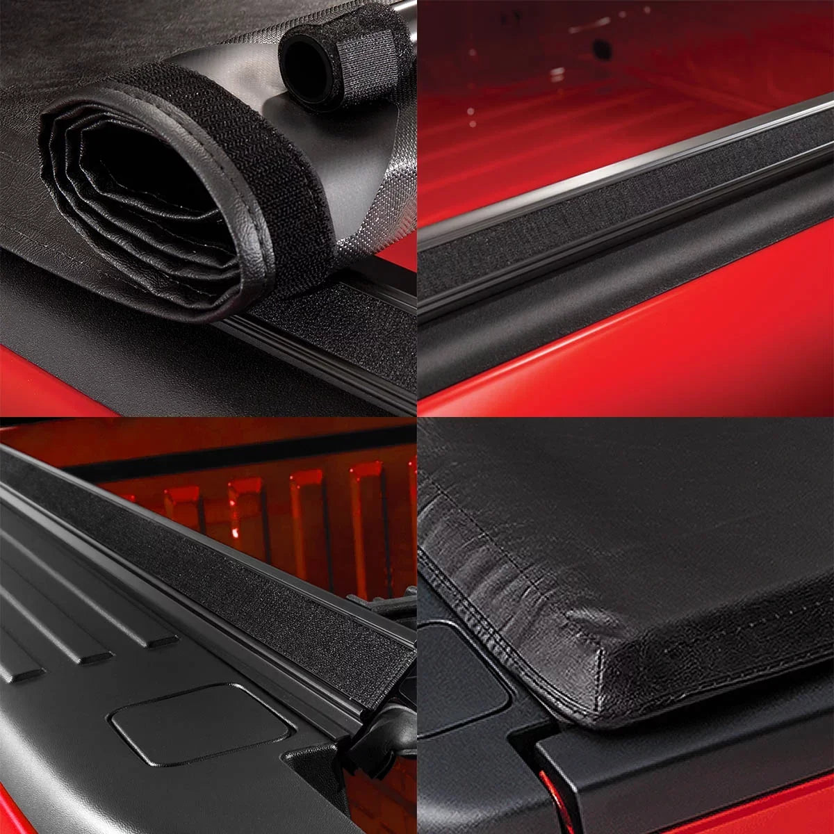 Auto Drive Soft Roll up Truck Bed Tonneau Wrap Fits 94-10 Dodge Ram 1500 2500 3500 / 11-18 Ram 1500 2500 3500 8Ft Bed