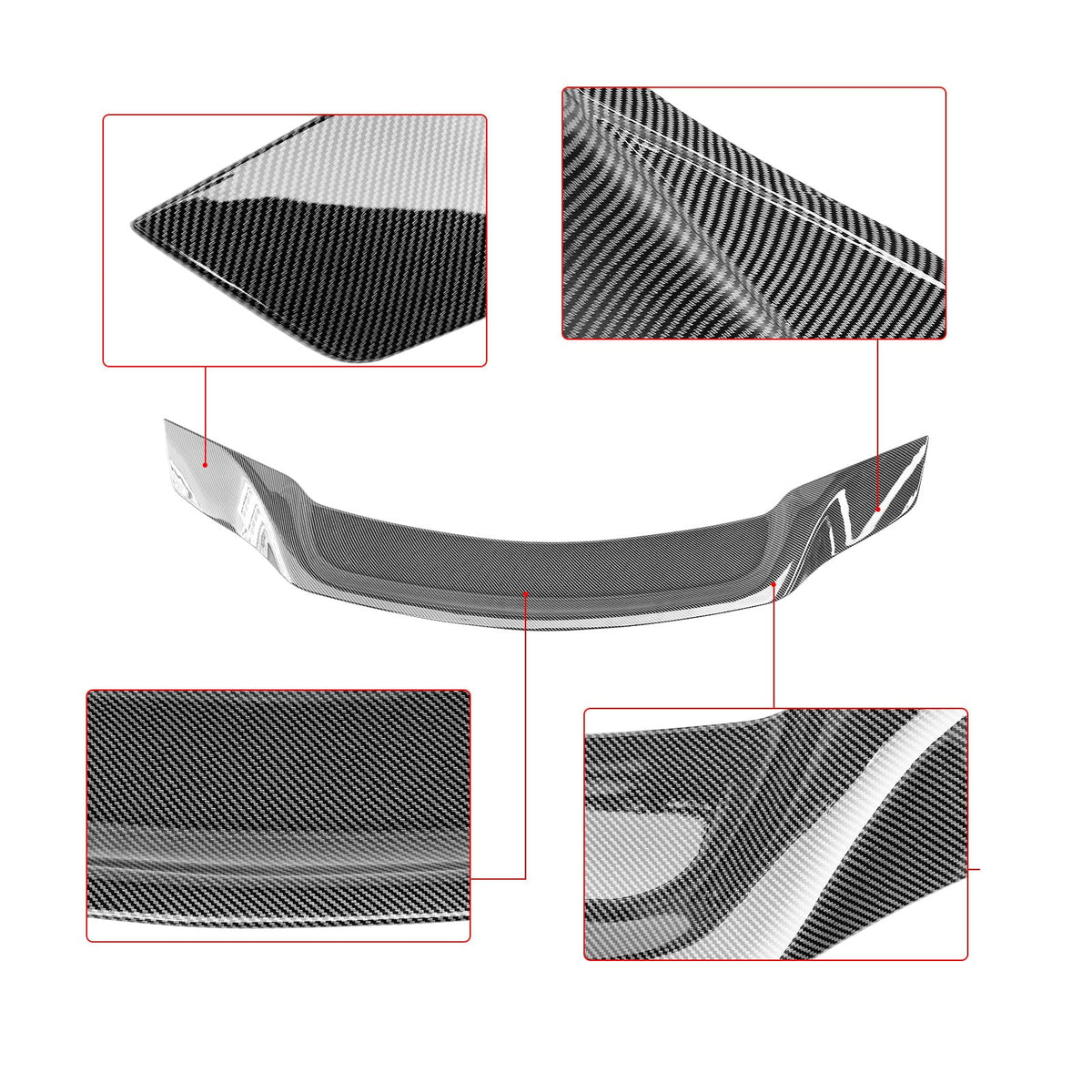 NINTE S for 08-14 Mercedes Benz W204 C250 C300 C63 Rear Trunk Spoiler Wing Carbon Fiber Style