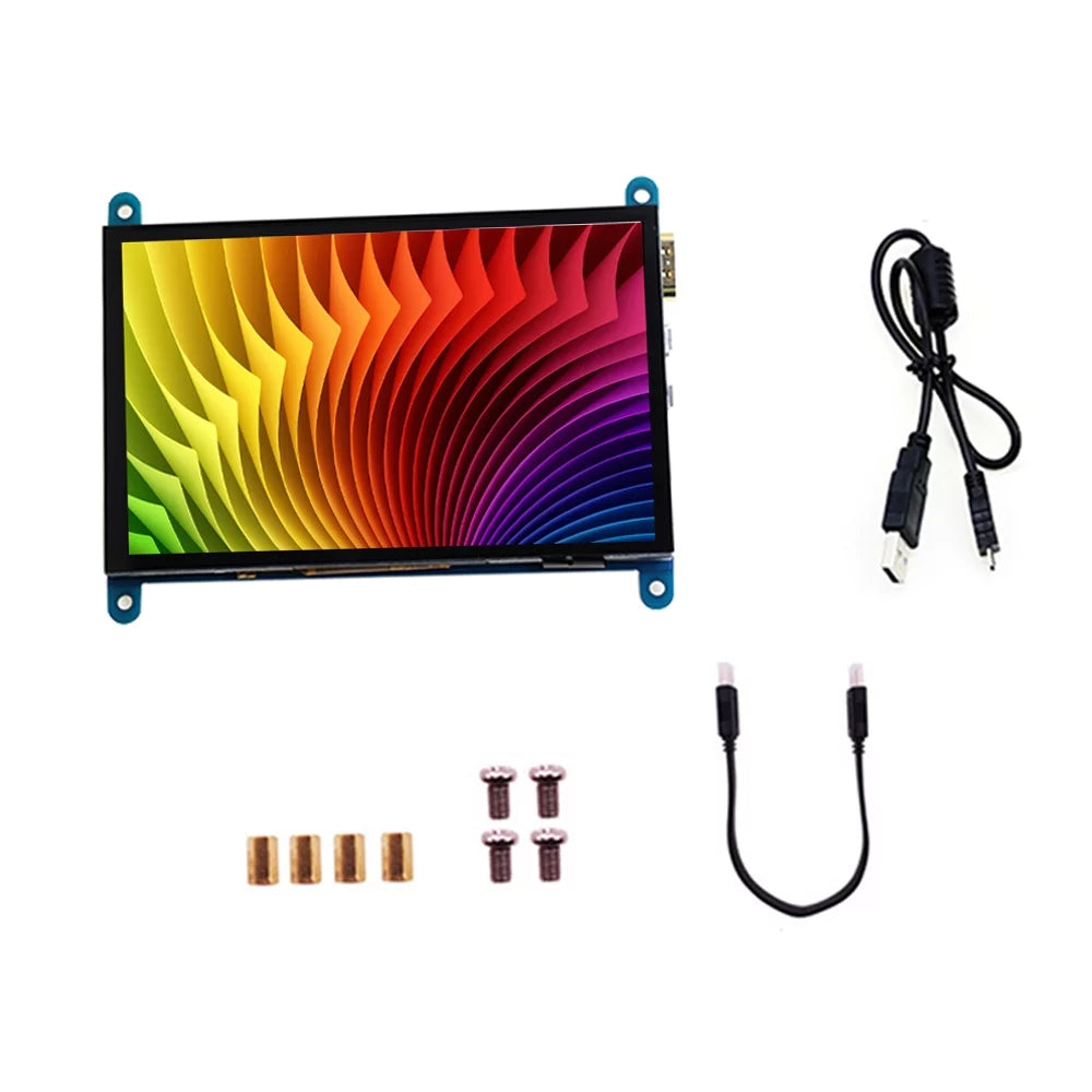 Andoer 5 Inch Capacitive Touchscreen Display 800*480 Resolution Small Portable with USB Interface Matching with Raspberry Pi Tool