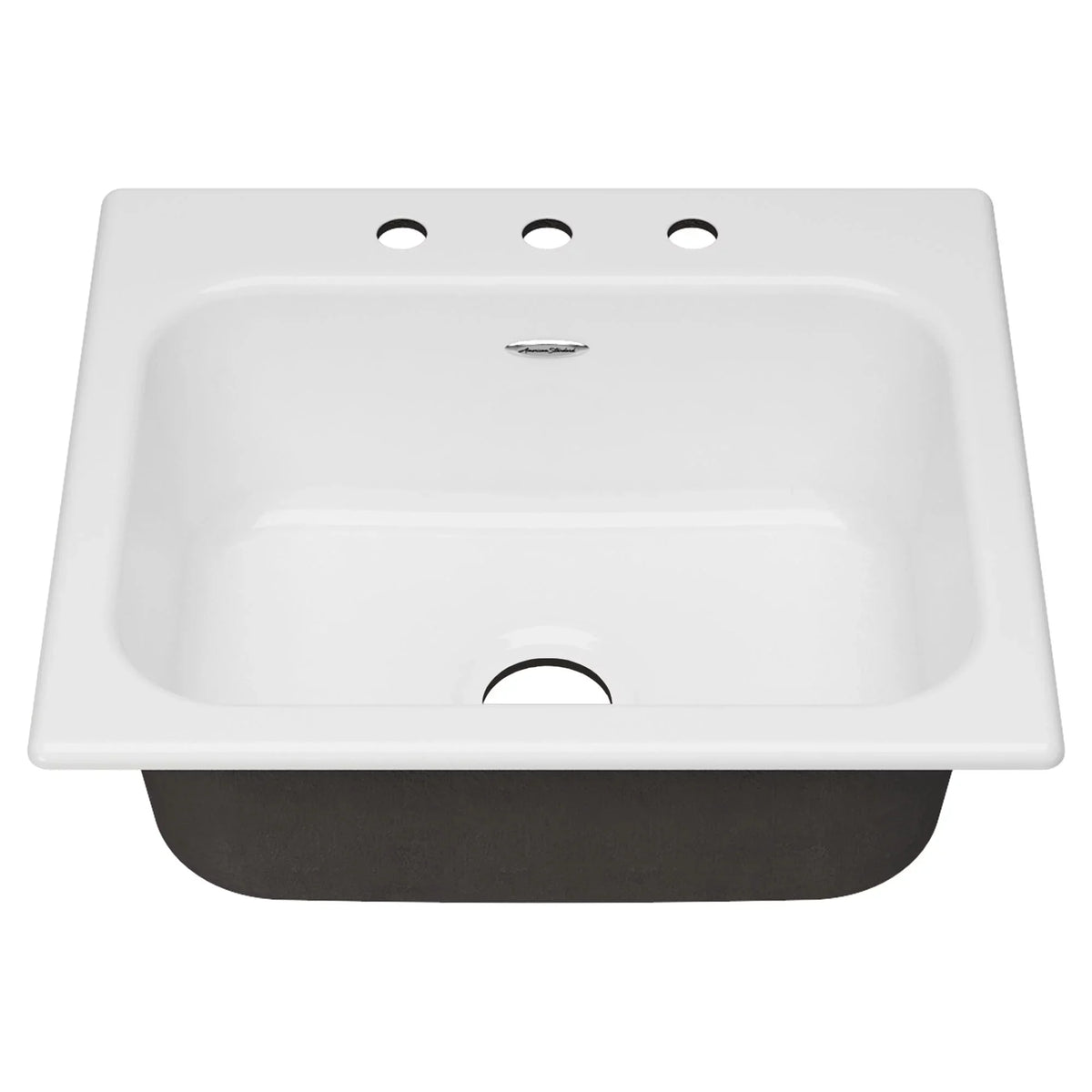American Standard Quince Drop-in Cast Iron 25 in. 3-Hole Single Bowl Kitchen Sink in Brilliant White