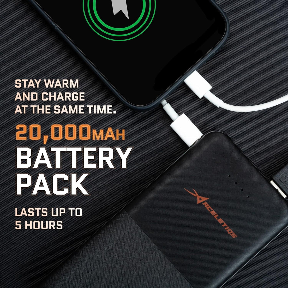 ACELETIQS Wide Double Heated Stadium Seats for Bleachers with Back Support – USB Battery Included - Upgraded 3 Levels of Heat - Foldable Chair - Cushioned, 4 Pockets, Cup Holder - Camping, Games