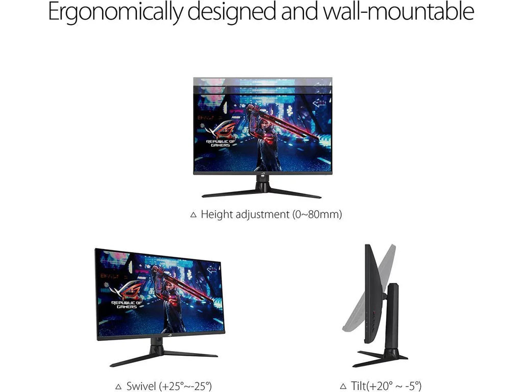 ASUS ROG Strix 32? 1440P Gaming Monitor (XG32AQ) - QHD (2560 x 1440), Fast IPS, 175Hz (OC), 1ms, G-SYNC Suitable Variable Overdrive, Eye Care, DisplayHDR 600, DisplayPort, HDMI, USB, 96% DCI-P3
