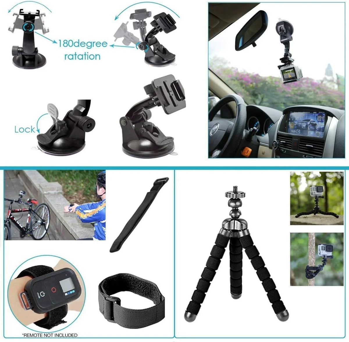 GoPro HERO7 White - Waterproof Action Camera with Touch Screen, Full HD Video, 10MP Photos, and Stabilization - with 64GB Micro Sd Card and 50 Piece Accessory Kit - Fully Loaded Bundle