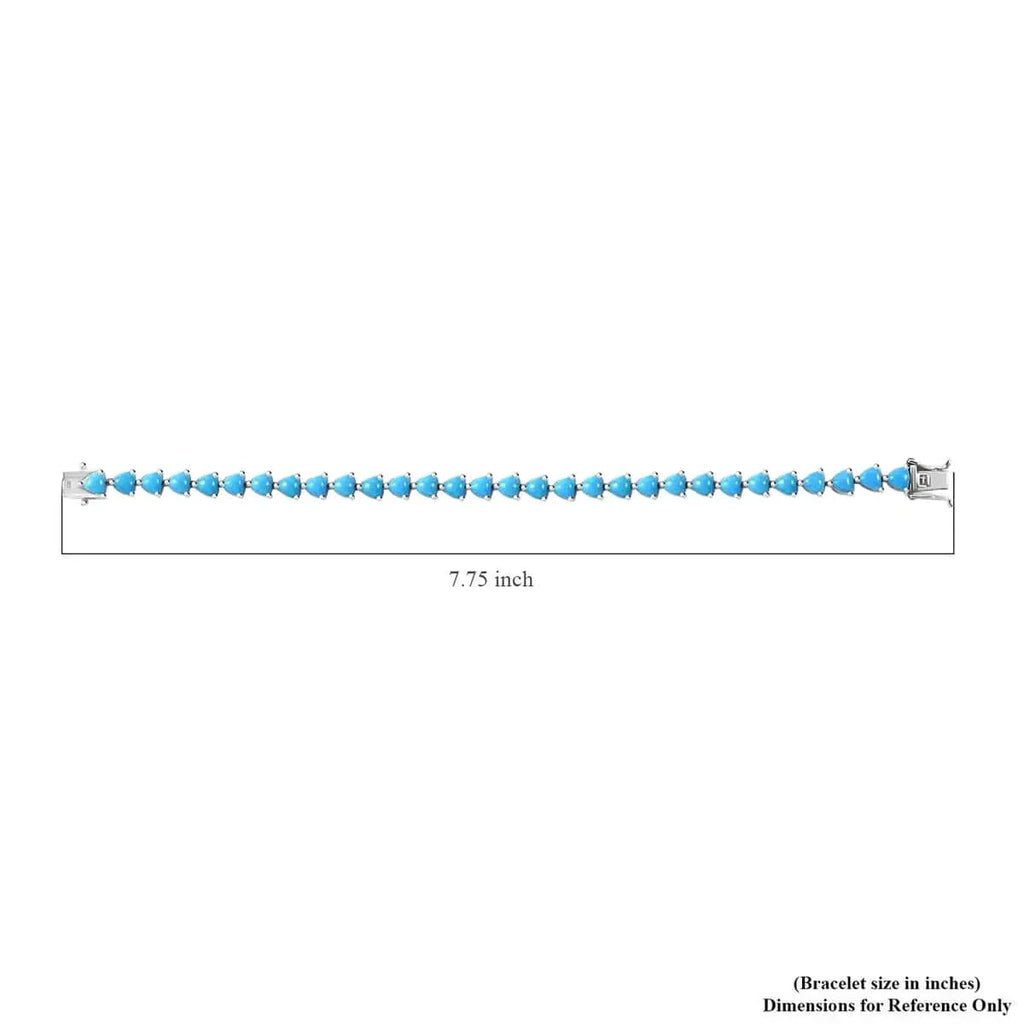 Shop LC Sleeping Beauty Turquoise Trillion 925 Sterling Silver Platinum Plated Tennis Bracelet for Women Jewelry Size 7.25" Ct 10.99 Birthday Mothers Day Gifts for Mom