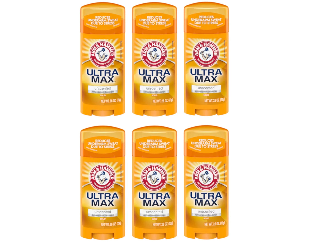 ARM & HAMMER ULTRAMAX Anti-Perspirant Deodorant Solid Unscented 2.60 oz (Pack of 6)