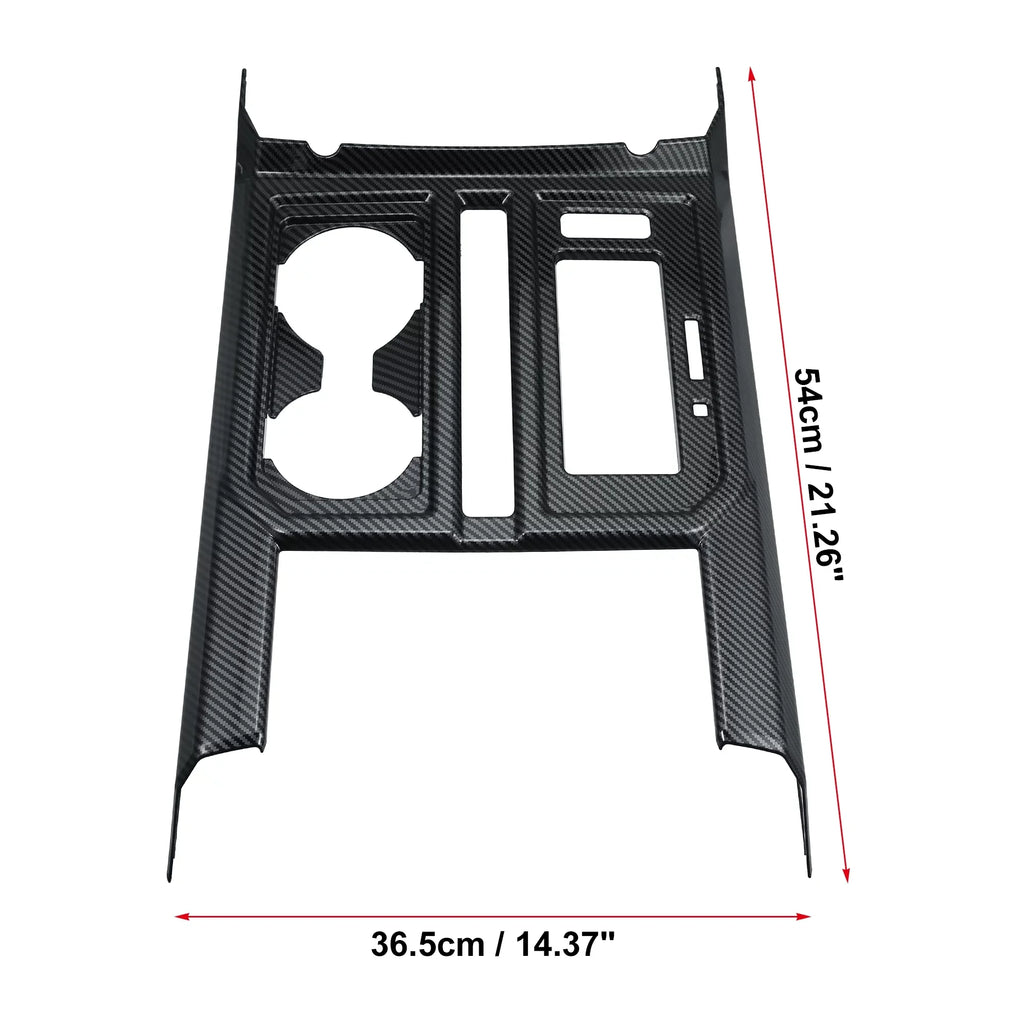 Carbon Fiber Pattern Car Center Console Gear Shift Cup Holder Trim Coating for Ford F-150 2015 2016 2017 2018 2019 Black