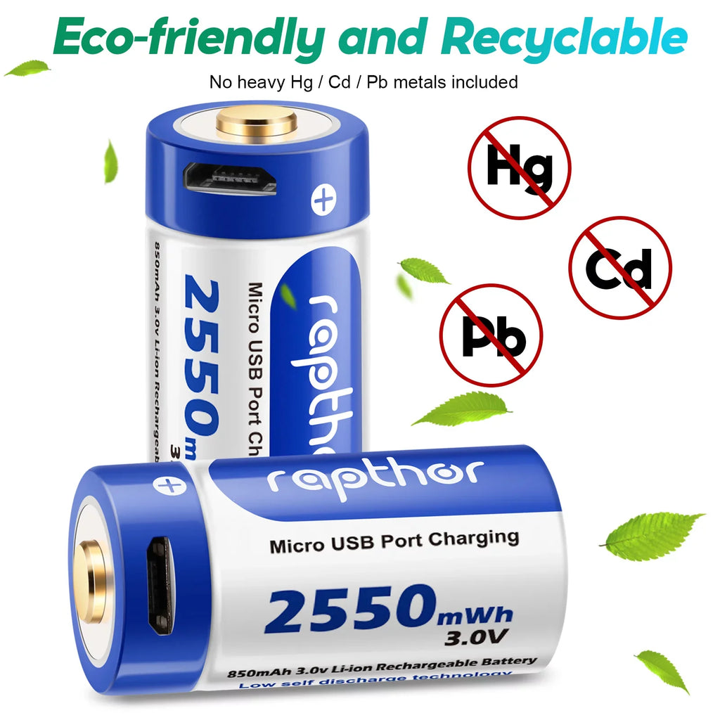 Rapthor Arlo Rechargeable Batteries Fitting with Arlo Wireless Security Camera VMC3030 VMS3130 VMS3330 VMS3430 VMK3200 Pack of 4 (850mAh)