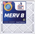 Filter King 20x20x0.5 Air Filter | 4-PACK | MERV 8 HVAC Pleated A/C Furnace Filters | MADE IN USA | Actual Size: 19.5 x 19.5 x 0.5"