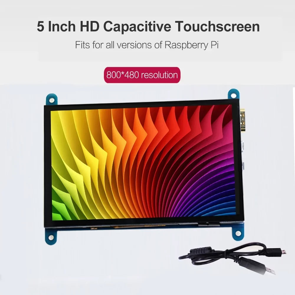 Arealer 5 InchCapacitive Touchscreen Display 800*480 Resolution Small Portablewith USBInterface Fitting with Raspberry Pi Tool