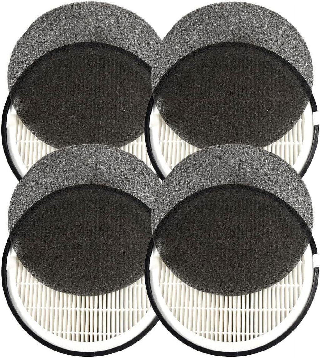 HQRP 4-Pack LV-H132-RF Replacement Filter Fitting with LEVOIT LV-H132 Air Purifier, 3-in-1 HEPA Activated Carbon Filter Set