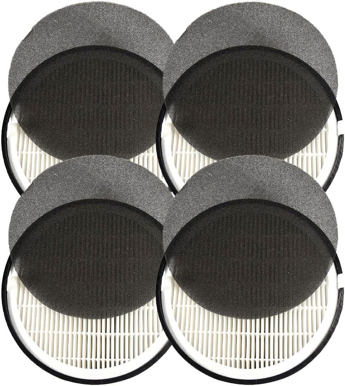 HQRP 4-Pack LV-H132-RF Replacement Filter Fitting with LEVOIT LV-H132 Air Purifier, 3-in-1 HEPA Activated Carbon Filter Set