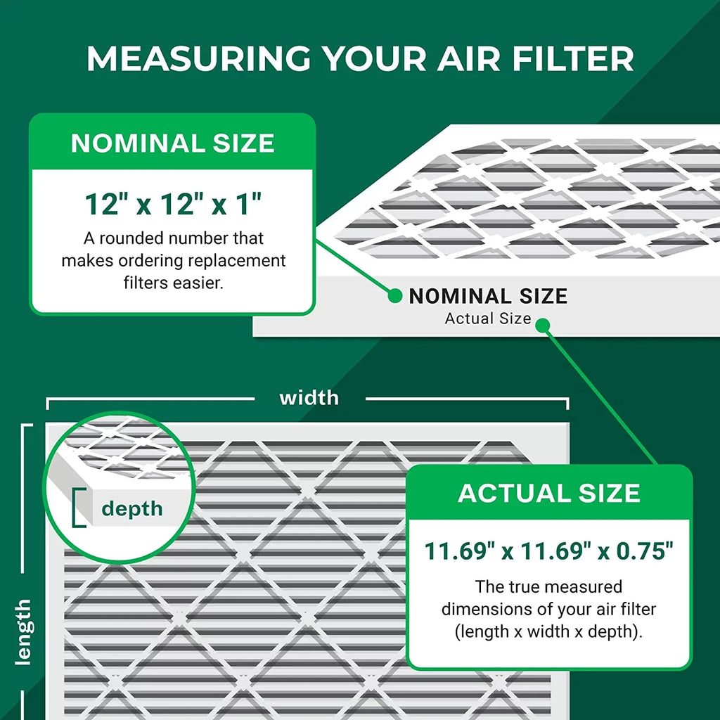 Filterbuy 12x12x1 MERV 11 Pleated HVAC AC Furnace Air Filters (4-Pack)