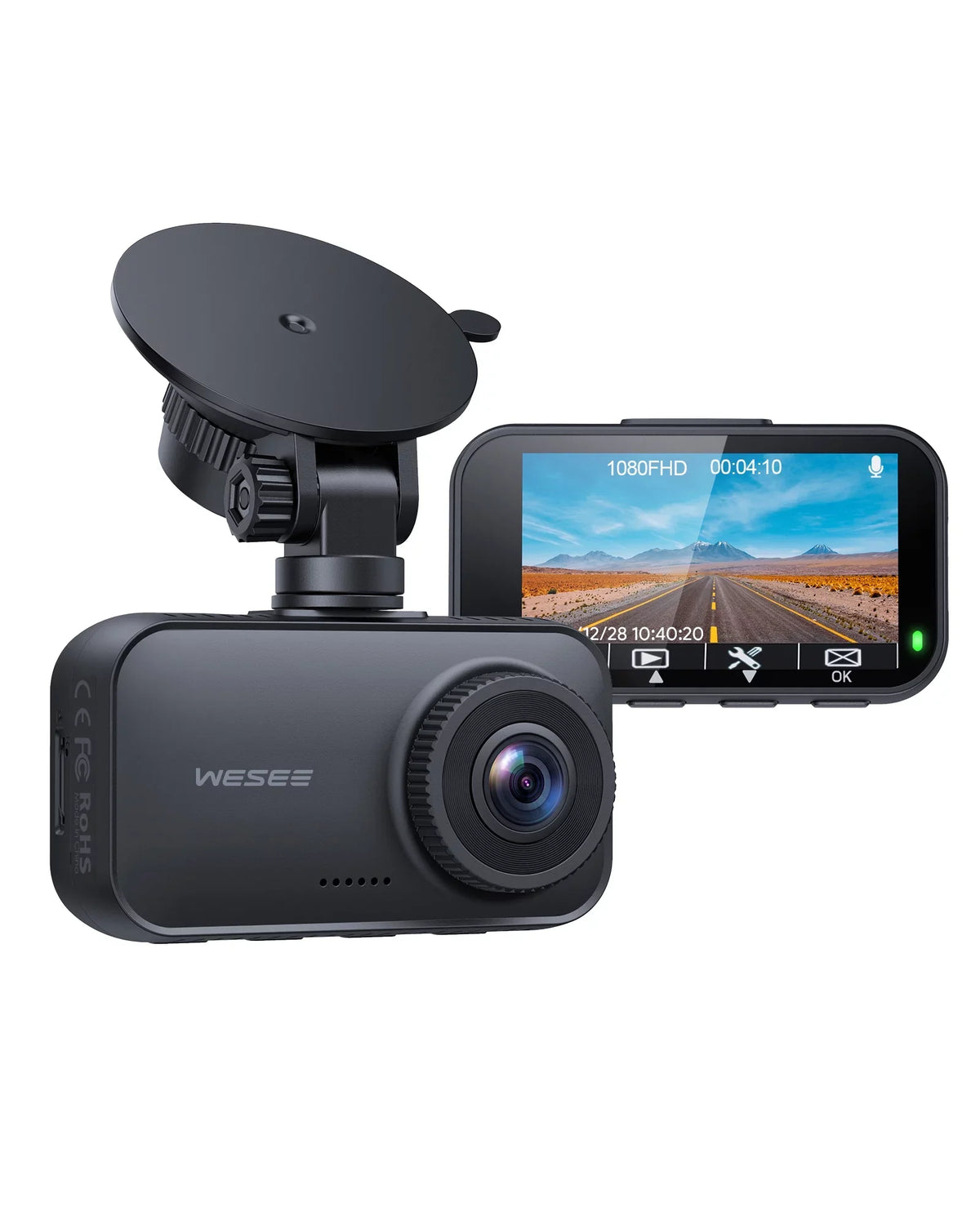 WESEE Dash Cam 1080P FHD Car Camera 170° Wide-Angle Dash Camera 128GB for Cars