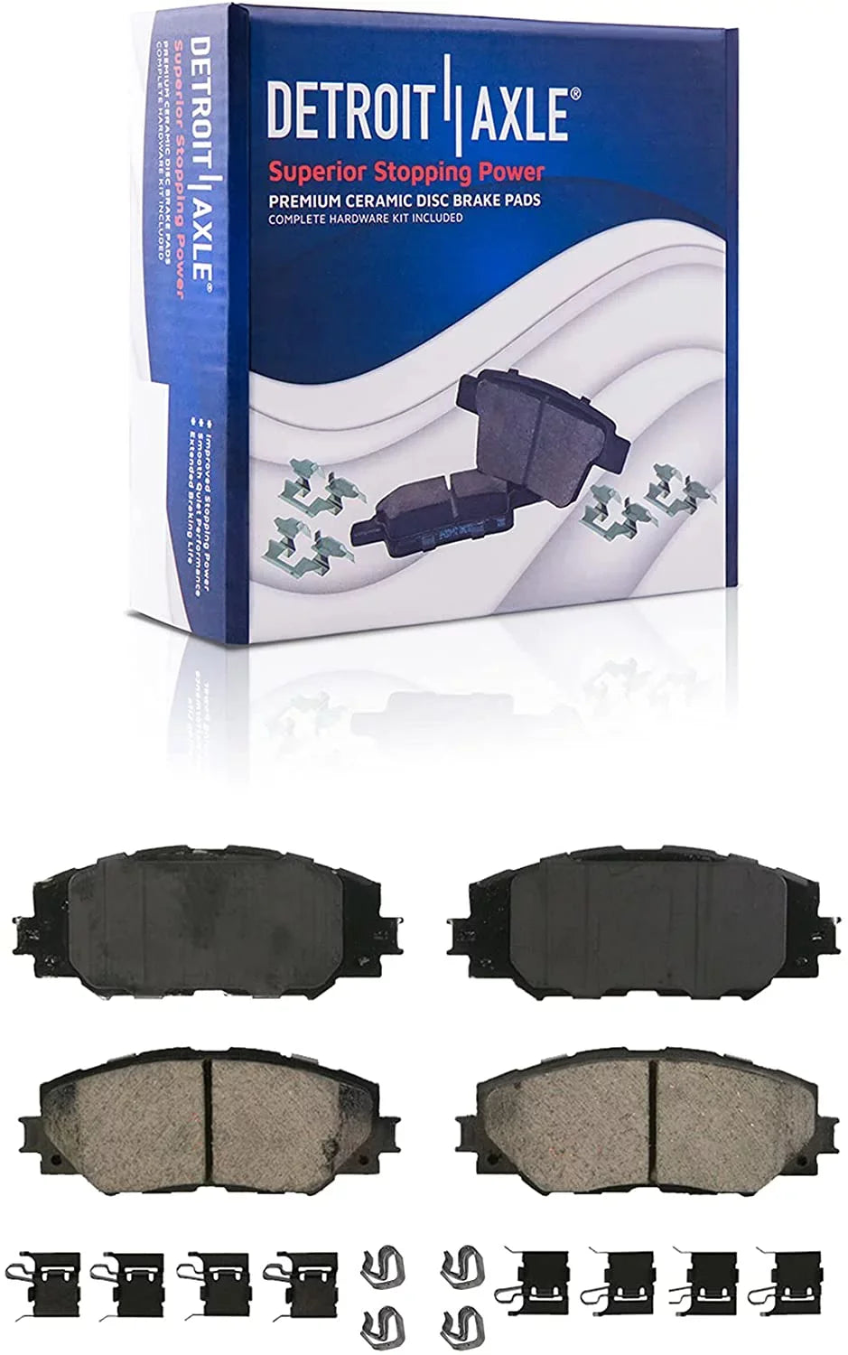 Detroit Axle - Front Brake Kit for 2009-2019 Toyota Corolla Matrix Pontiac Vibe, 2008-2014 Scion xD Replacement 2009 2010 2011 2012 2013 2014 Disc Brake Rotors Ceramic Brakes Pads