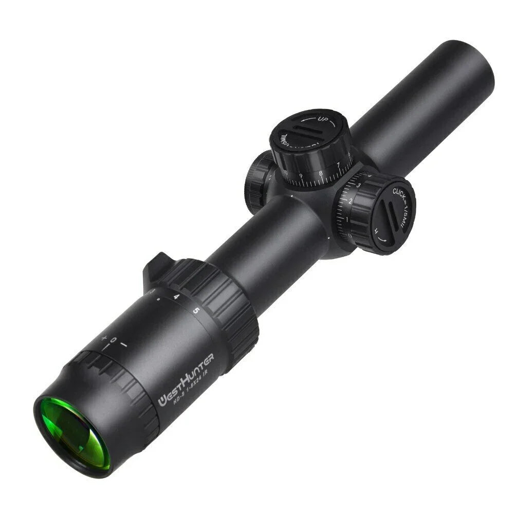 WESTHUNTER HD-S 1-5X24 IR Compact Scope, Illuminated Reticle Sights, One Piece Mount