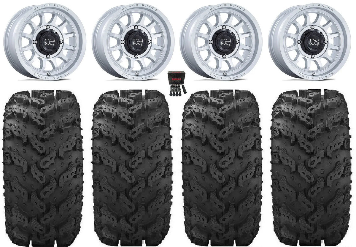 Black Rhino Rapid 14" Wheels Si 28" Reptile Tires Yamaha Viking Wolverine YXZ1000R CFMoto ZForce 950 UForce 1000