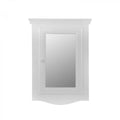 Bethpage Wooden Corner Medicine Cabinet w/Mirror Wall Mount White Hardwood Bathroom Storage 27" x 20" Double Shelf Storage Cabinet w/ Screws Renovators Supply