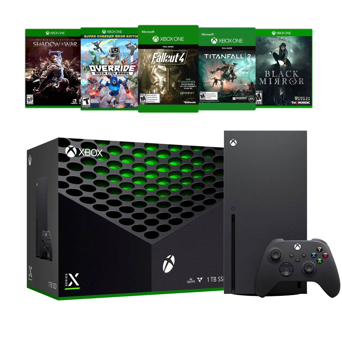 Microsoft Xbox Series X Deluxe Bundle - 1TB SSD Flagship Black Xbox X Console and Wireless Controller with Five Games