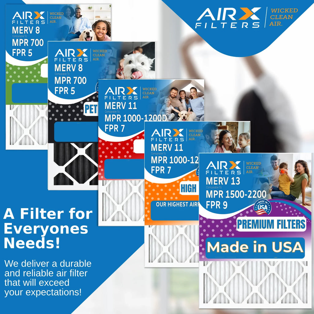 16x28x6 Air Filter MERV 8 Comparable to MPR 700 & FPR 5 Matching with Aprilaire 401 Premium USA Made 16x28x6 Furnace Filter 2 Pack by AIRX FILTERS WICKED CLEAN AIR.