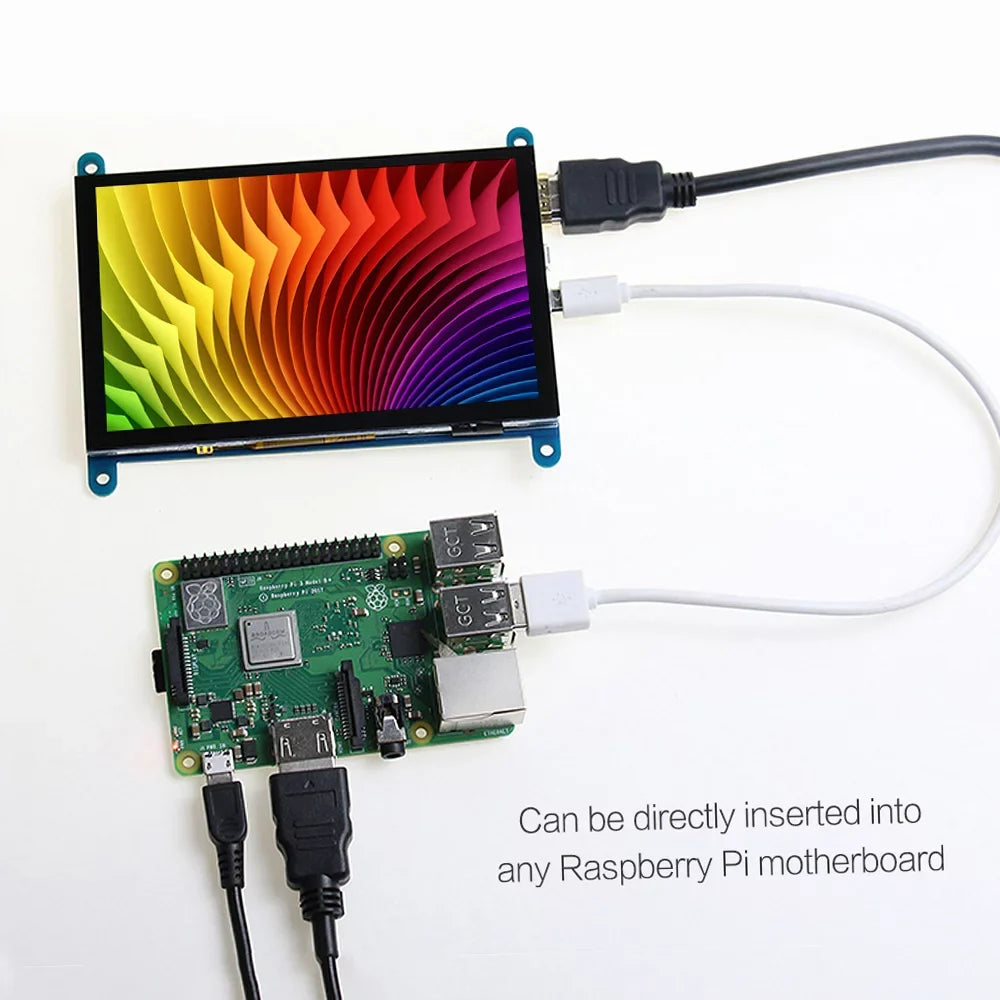 Arealer 5 InchCapacitive Touchscreen Display 800*480 Resolution Small Portablewith USBInterface Fitting with Raspberry Pi Tool