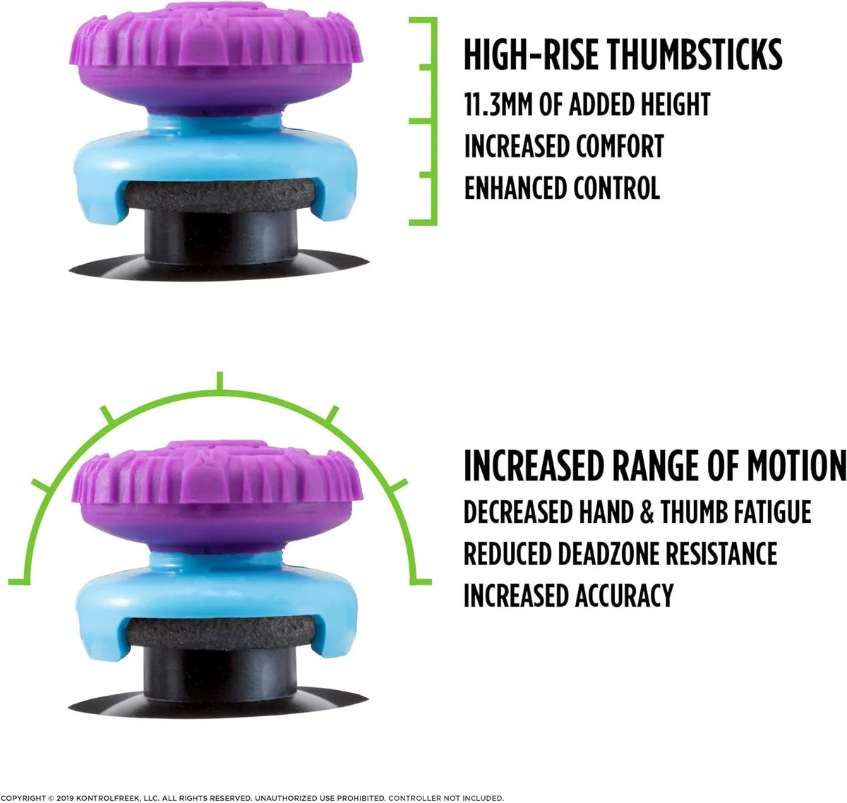 KontrolFreek FPS Freek Battle Royale for Xbox One and Xbox Series X Controller | Performance Thumbsticks | 2 High-Rise Convex (Domed) | Purple