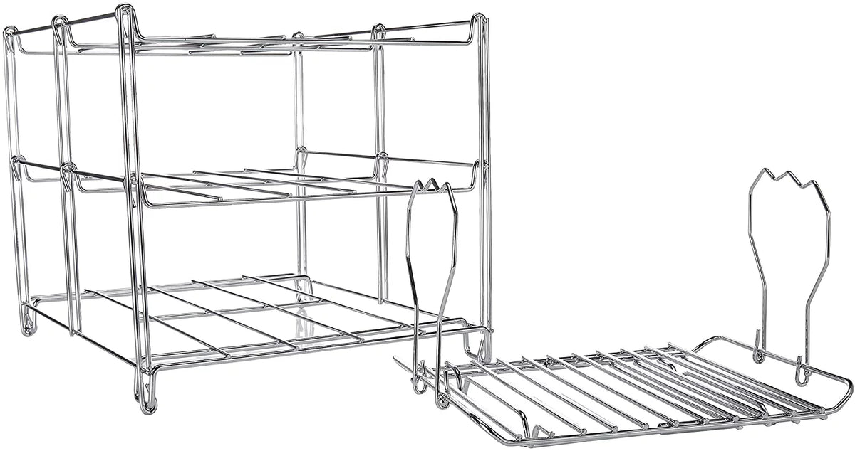 KOVOT 3-Tier Collapsible Oven Rack & Turkey Lifter Roasting Rack | Space Saving Oven Rack For Multiple Roasting And Baking Tasks | Includes (1) Oven Rack & (1) Turkey Lifter