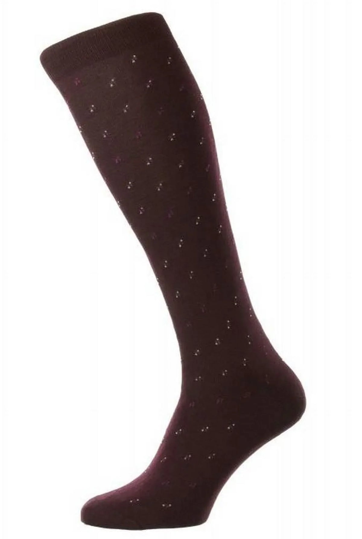 Pantherella Addison Cotton Fil D'Ecosse Over the Calf Socks - Burgundy