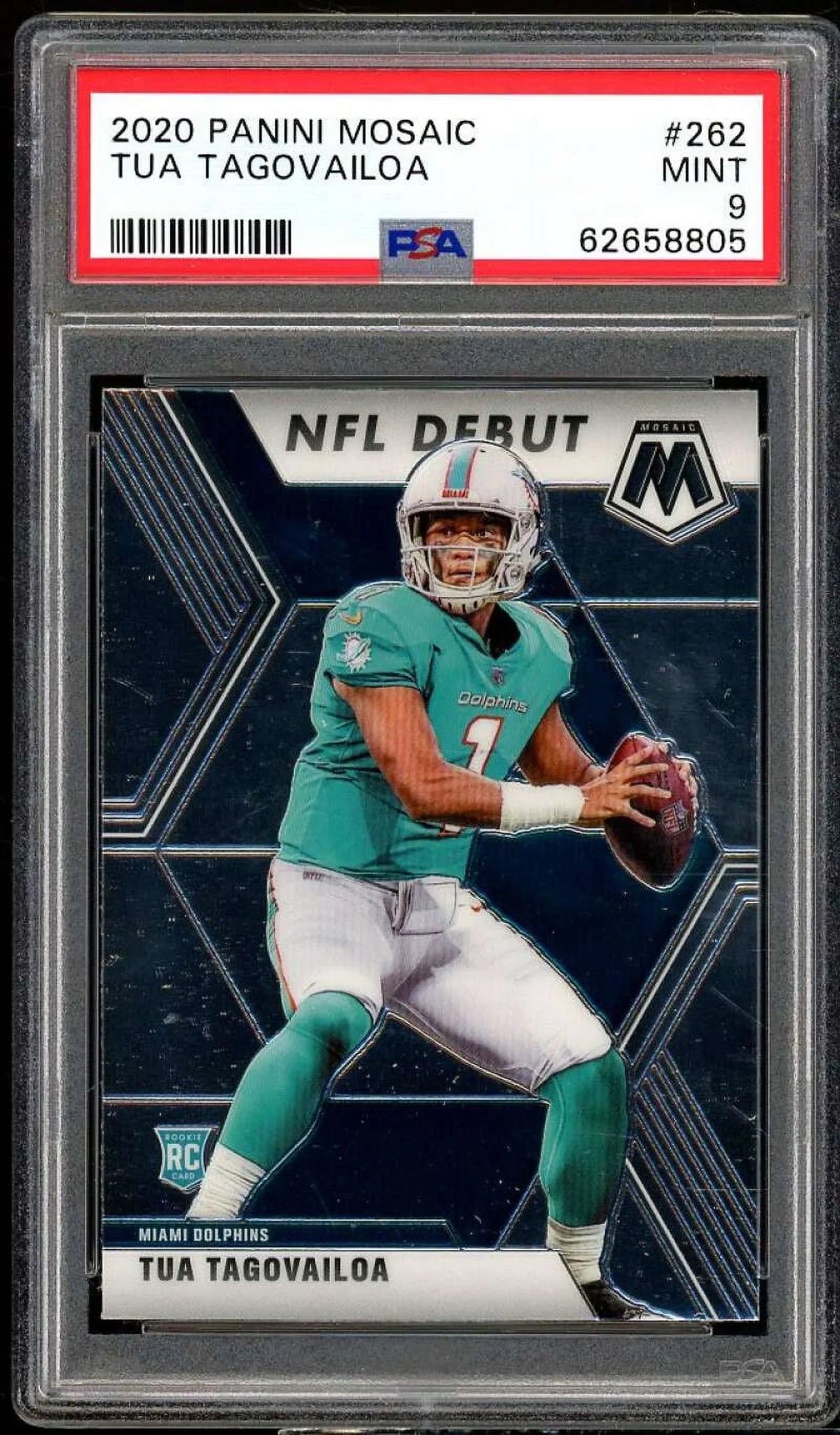 Tua Tagovailoa Rookie Card 2020 Panini Mosaic #262 PSA 9