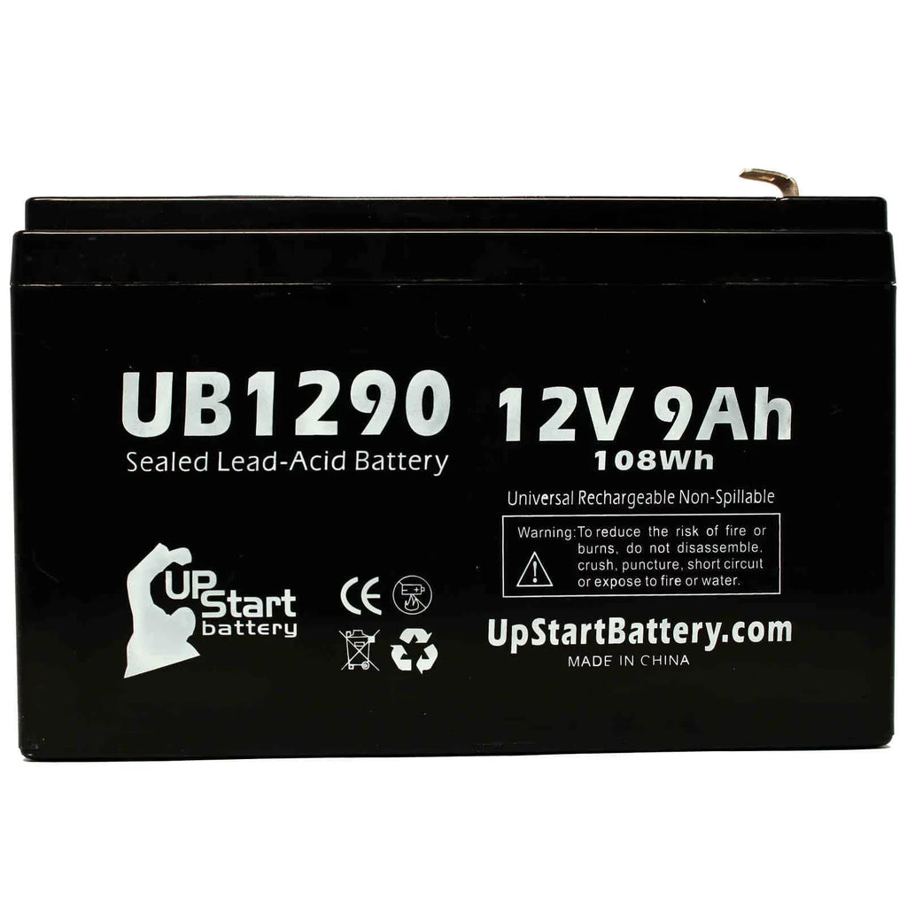 Matching Dyna Cell WP6.512 Battery - Replacement UB1290 Universal Sealed Lead Acid Battery (12V, 9Ah, 9000mAh, F1 Terminal, AGM, SLA) - Includes TWO F1 to F2 Terminal Adapters