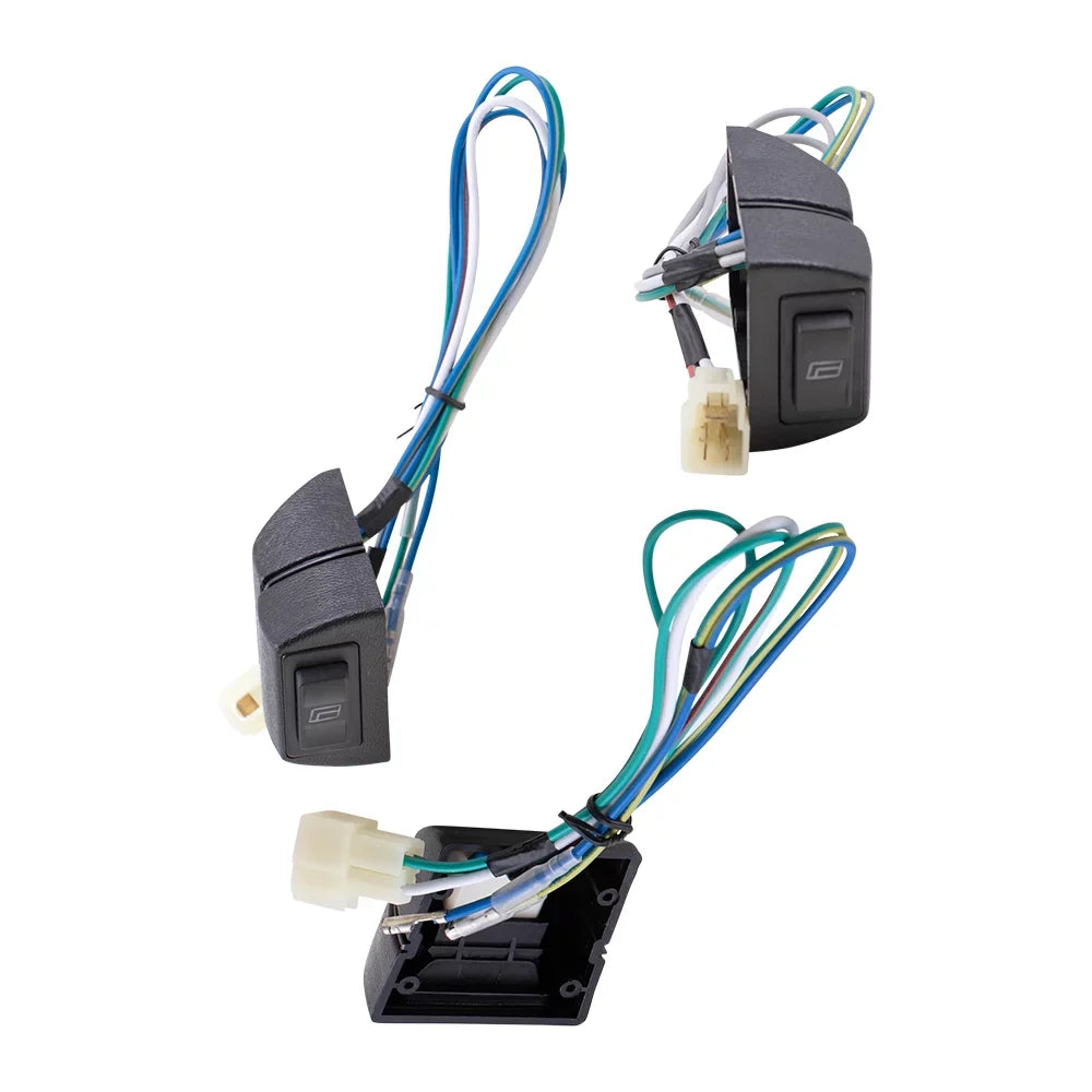 Brock Replacement Universal Power Window Switch Kit Horizontal Design with Bezels and Wiring Matching with 4 Door Pickup Truck SUV Car Van