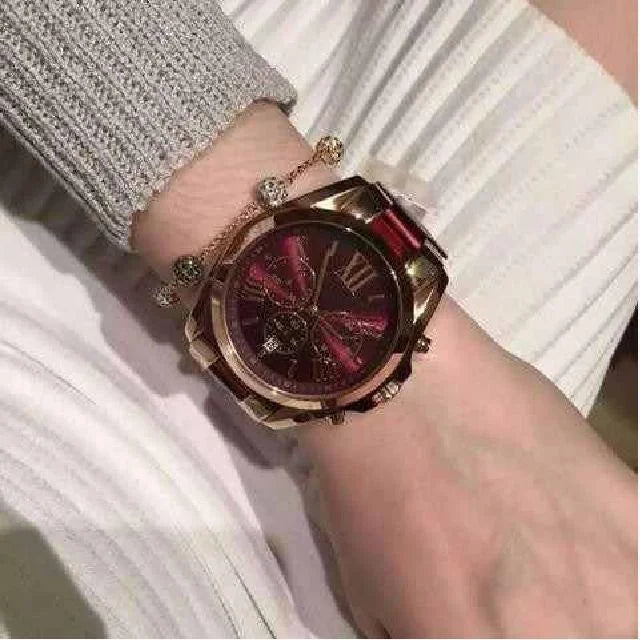 Michael Kors MK6270 Bradshaw Burgundy Red Chronograph Wrist Watch for Women