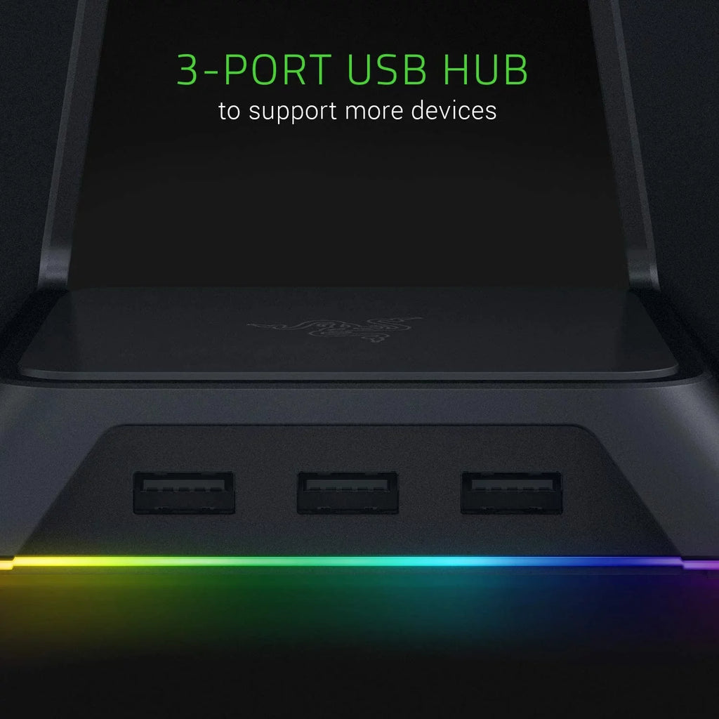 Razer Base Station Chroma - Chroma Enabled Gaming Headset Stand with USB Hub