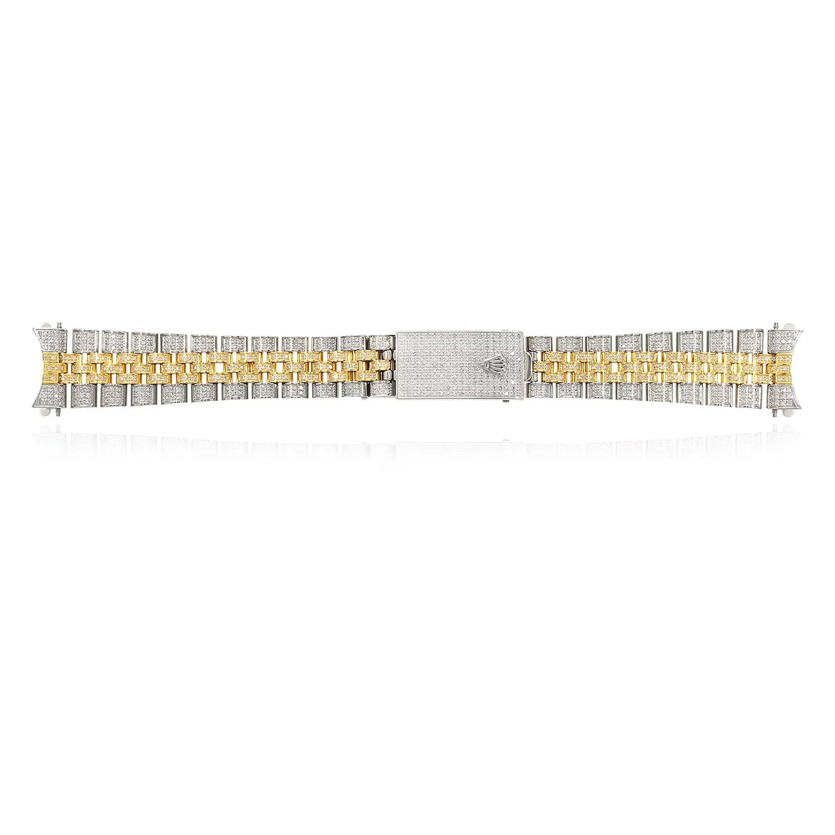 Rolex Datejust 2-Tone Yellow Custom 4.5C Natural Diamond Jubilee 36mm Watch Band