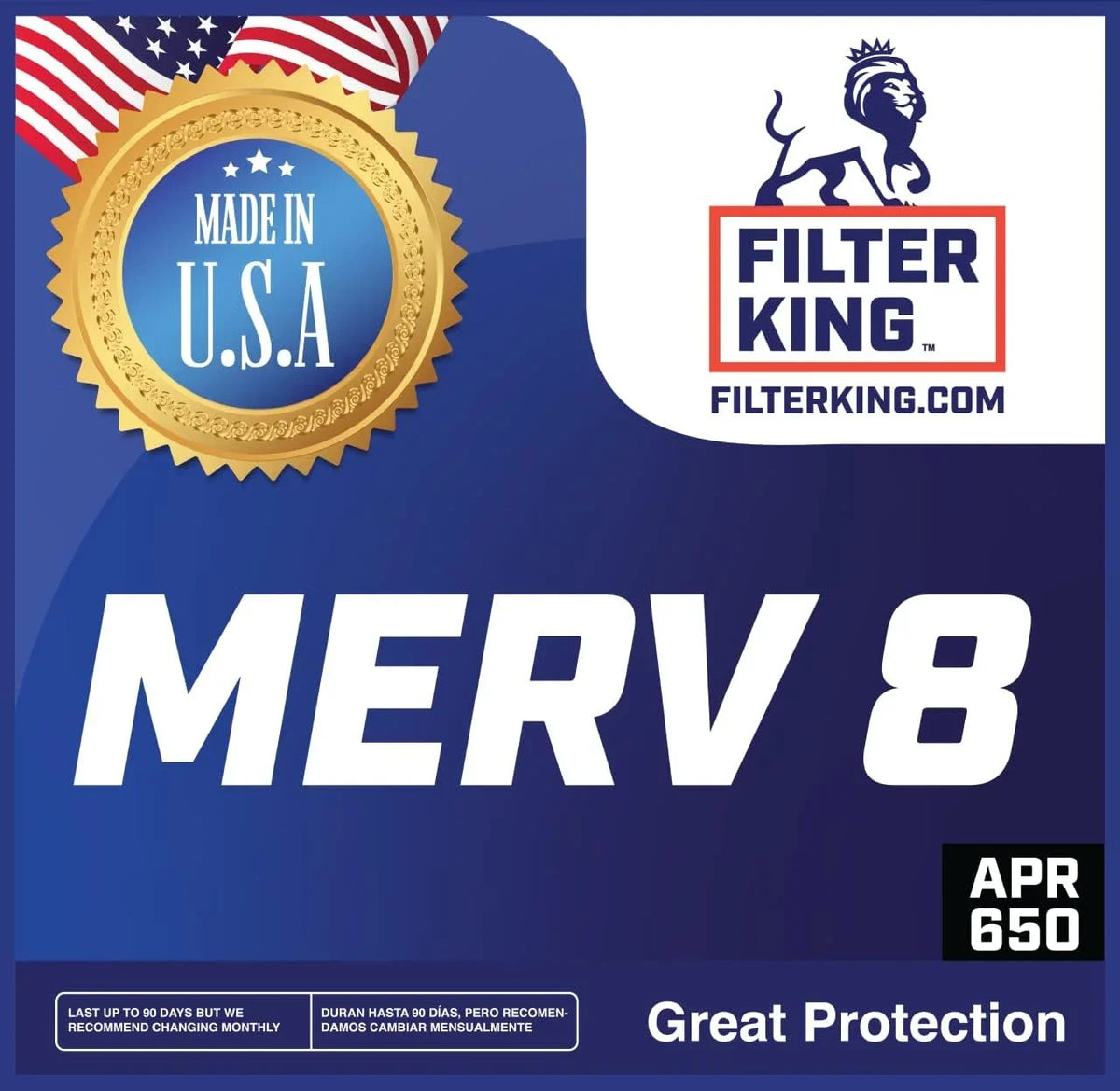 Filter King 12x51x1a Air Filter | 4-PACK | MERV 8 HVAC Pleated A/C Furnace Filters | MADE IN USA | Actual Size: 12 x 51 x .75"