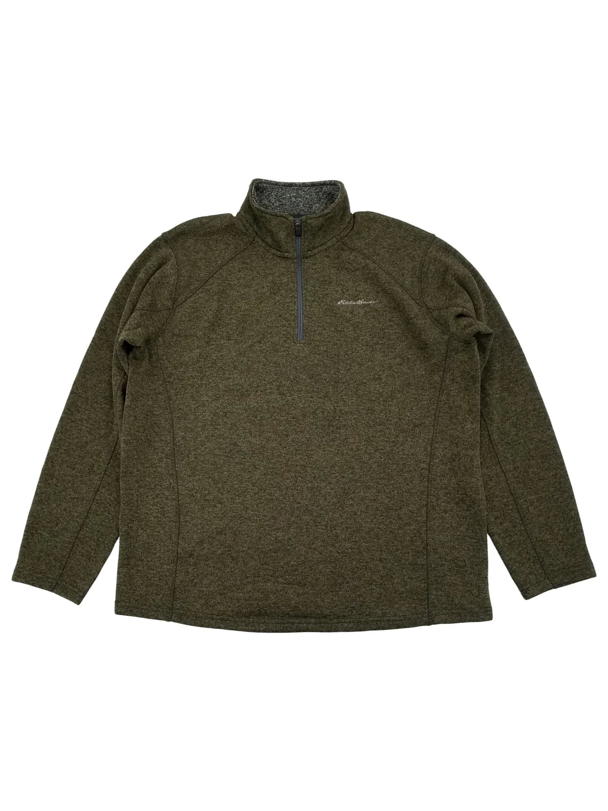 Eddie Bauer Mens Dark Green Radiator Fleece Quarter-Zip Pullover Jacket 2XL