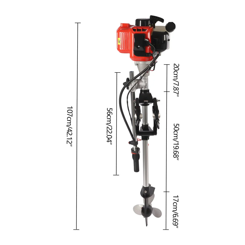 2-Stroke 2.3HP 52CC Outboard Craft Motor Engine Pull Starter w/Air Cooling System