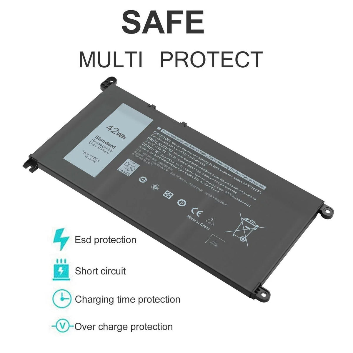Type YRDD6 Battery For Dell Inspiron 14 5000 2-in-1 5480 5482 series VM732 FAST