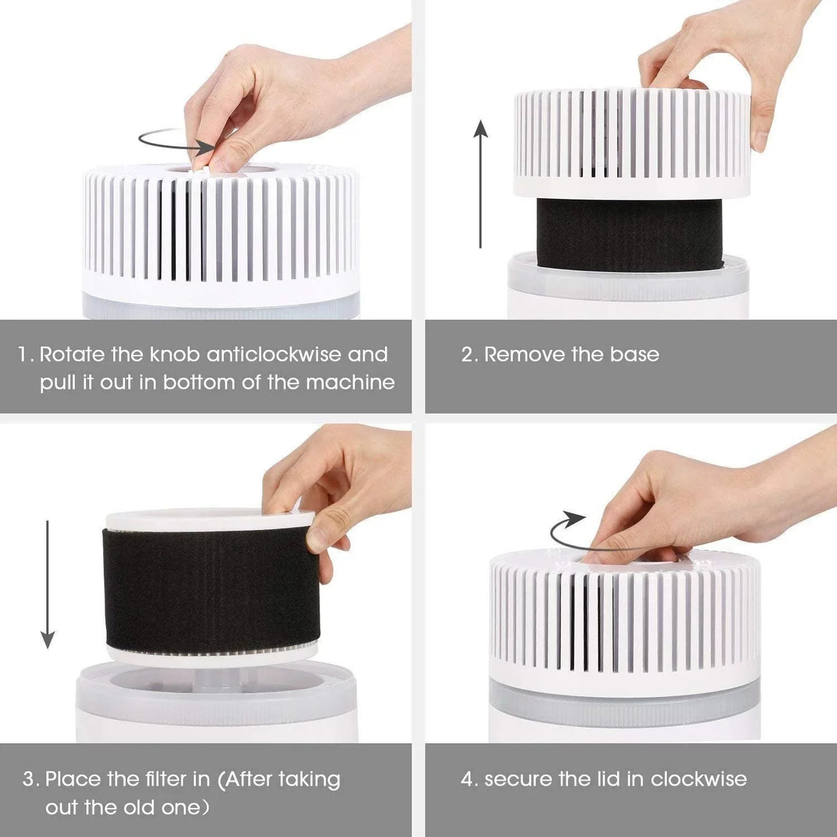 Air Filter for Home; 3-in-1 True HEPA Filter Air Cleaner for Bedroom and Office; Odor Eliminator for Allergies and Pets; Smoke; Dust; 3D Filtration; Night Light
