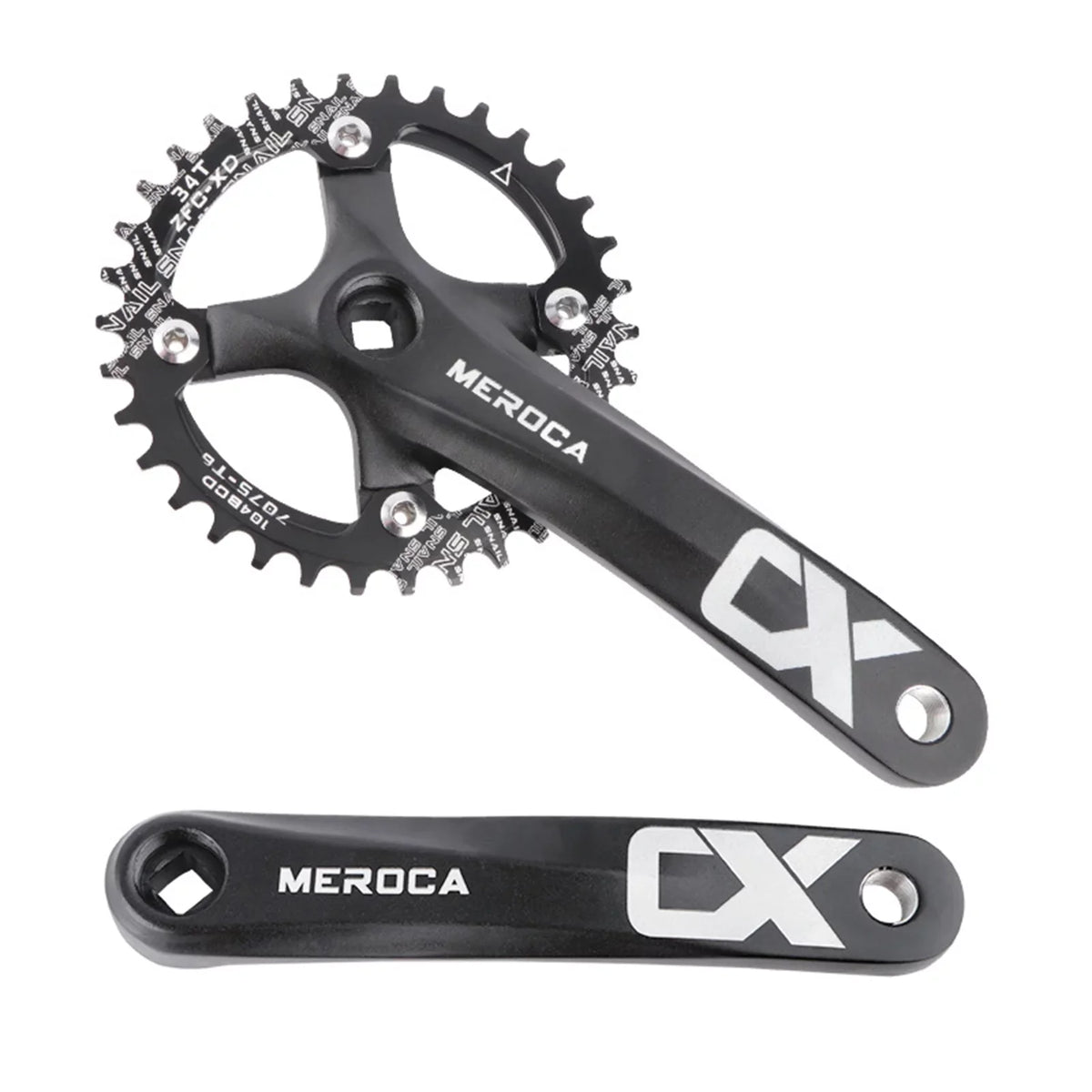 MEROCA Bike Crankset, 170MM 104 BCD Aluminum Alloy - Single Crank Ring Set for 8/9/10/11 Speed - Perfect for Mountain Biking Enthusiasts