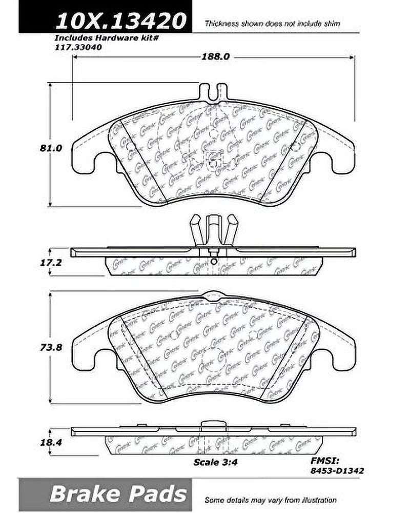Centric Parts Disc Brake Pad P/N:100.13420