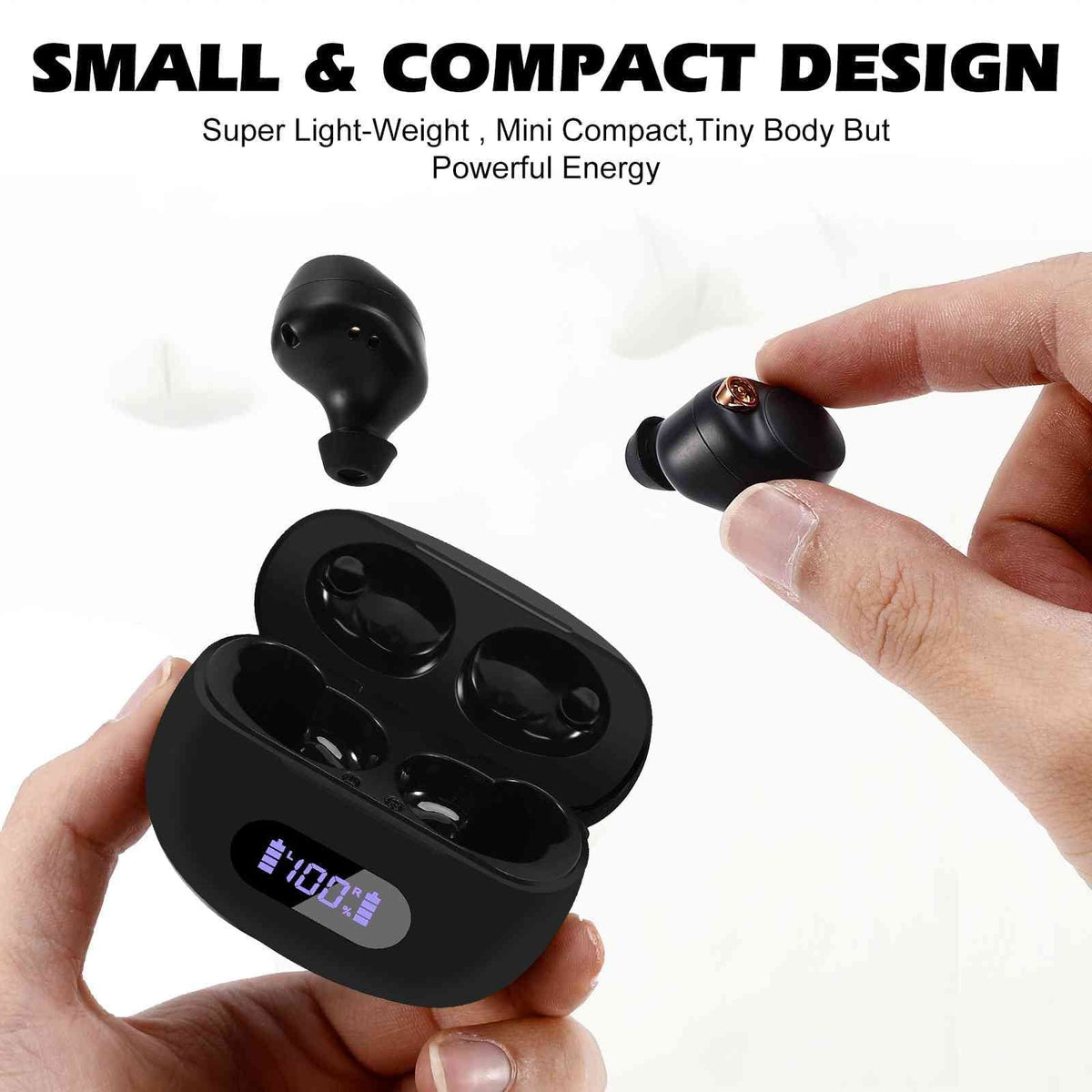 UrbanX True Wireless Bluetooth Earbuds + Charging Case, Black, Dual Connect, IPX5 Water Resistance, Bluetooth 5.2 Connection, Balanced, Bass Boost Suitable with Lenovo Legion Duel 2