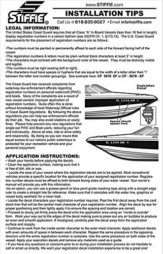 STIFFIE Techtron Yellow/Navy 3" Alpha-Numeric Identification Custom Kit Registration Numbers & Letters Marine Stickers Decals for Vessel & Personal Watercraft PWC