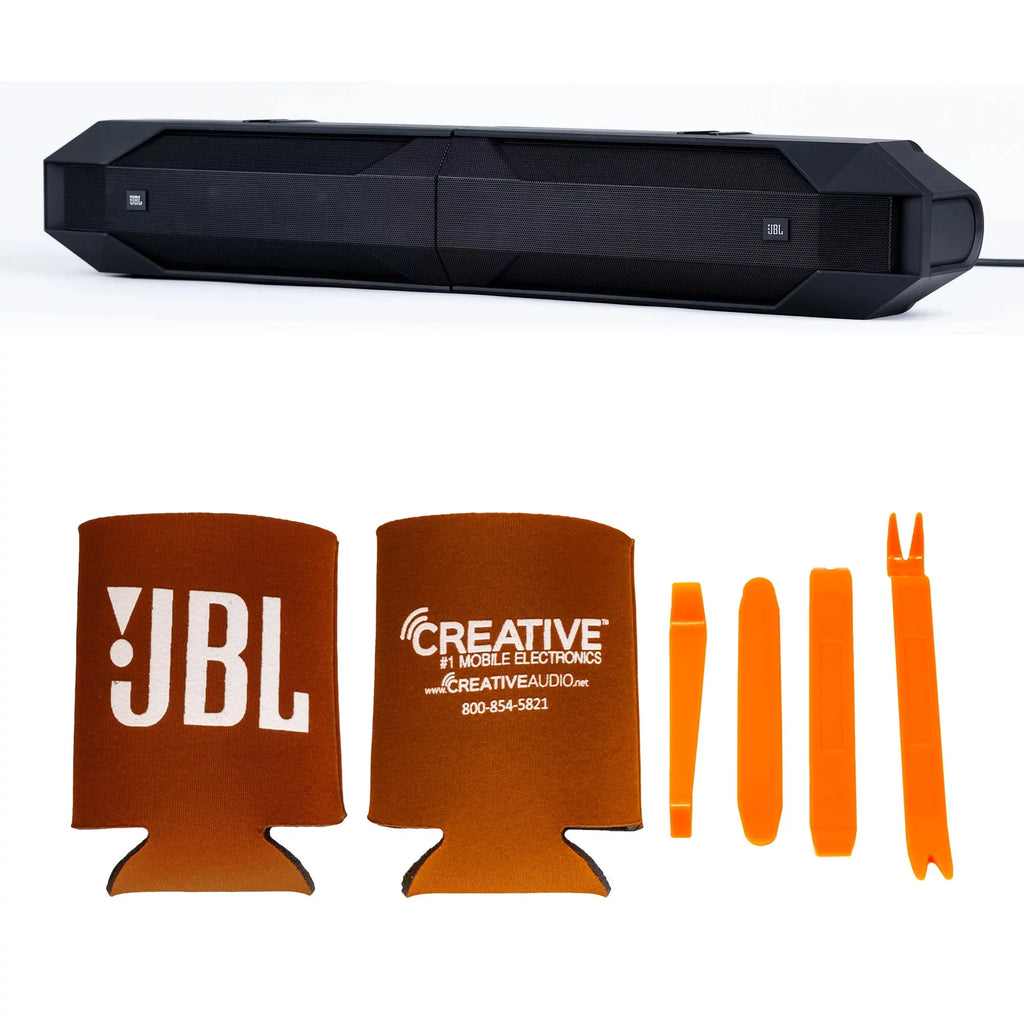 JBL JBLBB4005D - 5-Door Passive Sound Bar Matching with Bronco with MB Quart NA2-400.2 compact Two Channel, 400 watt Powersports amplifier and Bronco Install Accessories