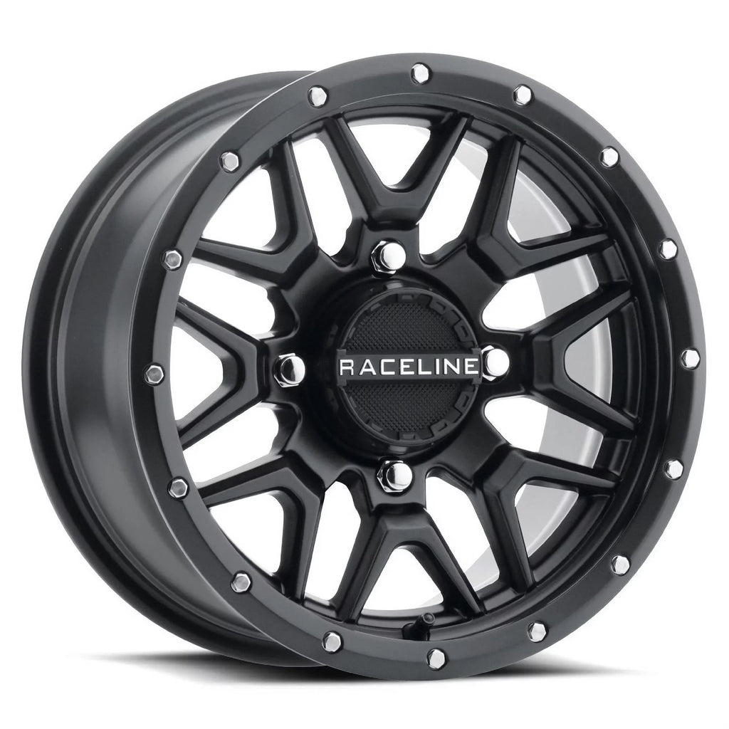 Raceline Krank 14" Black Wheels 27" Reptile Tires Kawasaki Mule Pro FXT