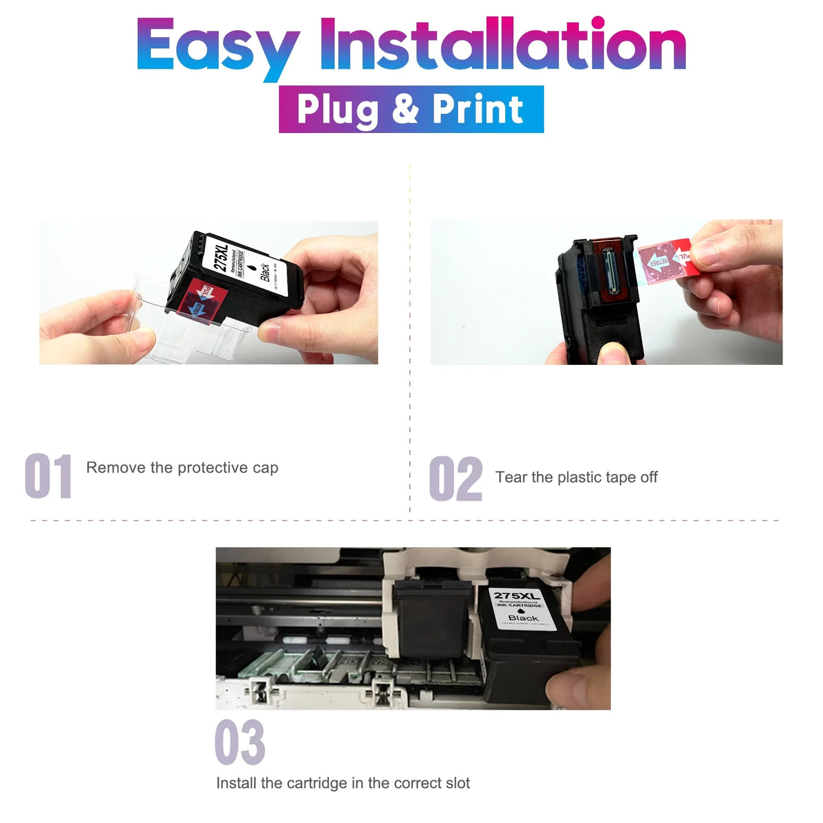 275XL 276XL Ink Cartridge Replacement for Canon PG-275 CL-276 275 276 Combo XL Fitting with Canon PIXMA TS3520 TS3522 TS3500 TR4720 TR4722 TR4700 Printer(2 Black, 2 Color)